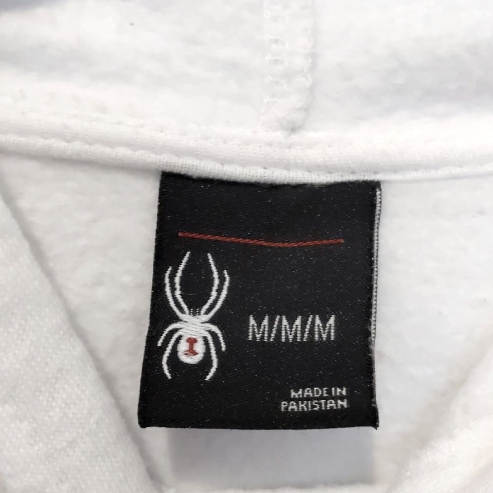 Women's Spyder White Fleece Hoodie with Pink Logo Size M - Picture 4 of 6